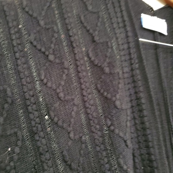 The Skyline Collection Shawl Womens One Size Black Knit Fringe Open Relaxed - Picture 3 of 9